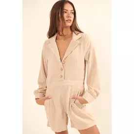 A Woven Corduroy Romper