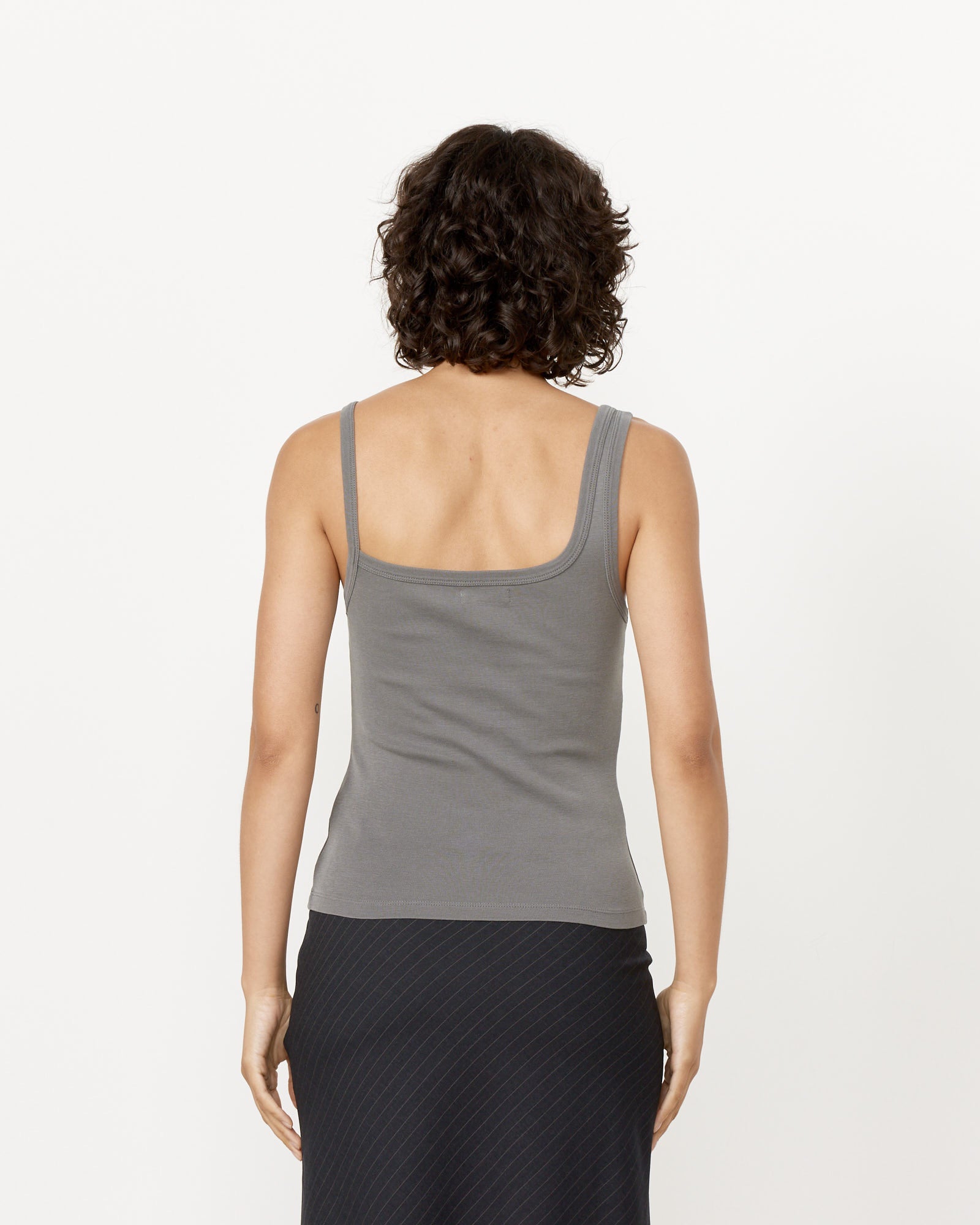 Asymmetrical Tank in Pewter Grey