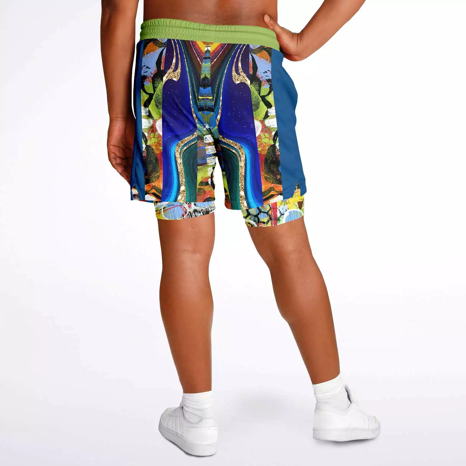 Barcelona Blue Marble Swirl Compression Activity Shorts