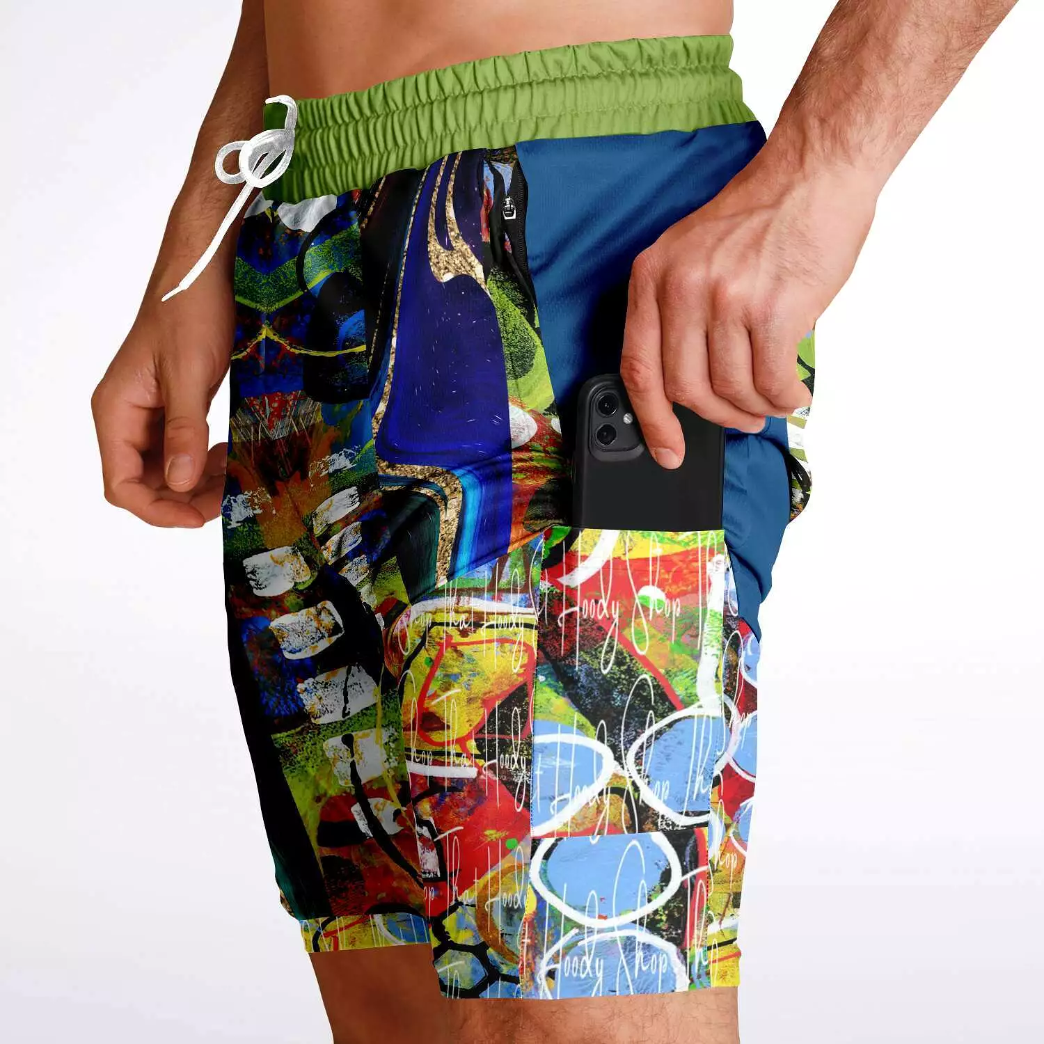 Barcelona Blue Marble Swirl Compression Activity Shorts