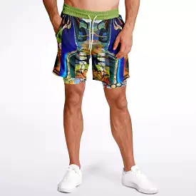 Barcelona Blue Marble Swirl Compression Activity Shorts