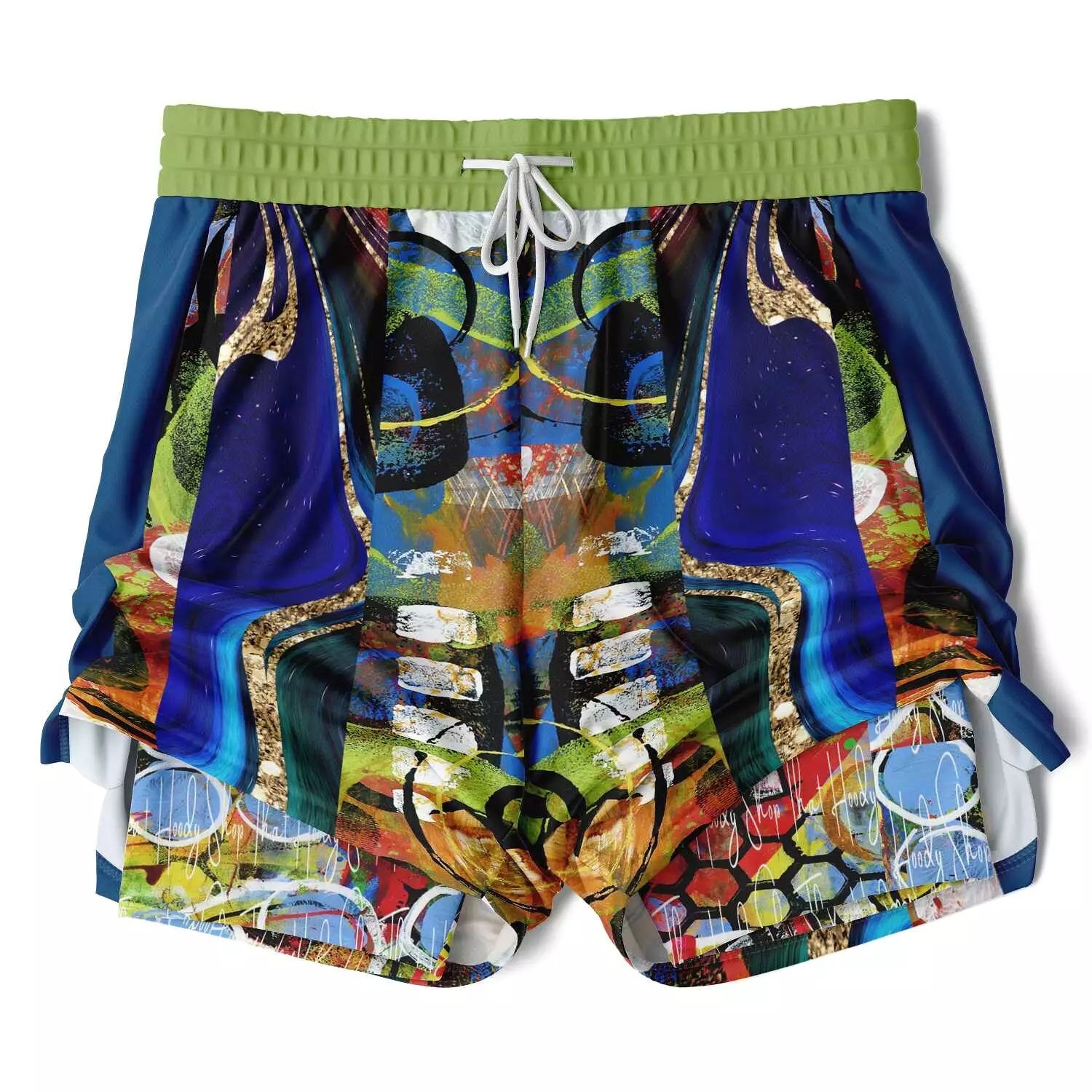 Barcelona Blue Marble Swirl Compression Activity Shorts