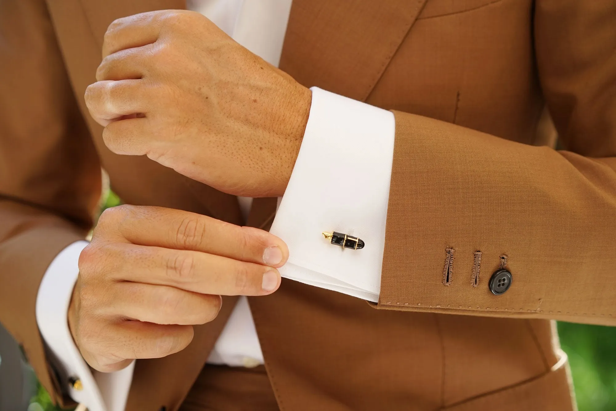 Black and Gold Fountain Pen Cufflinks