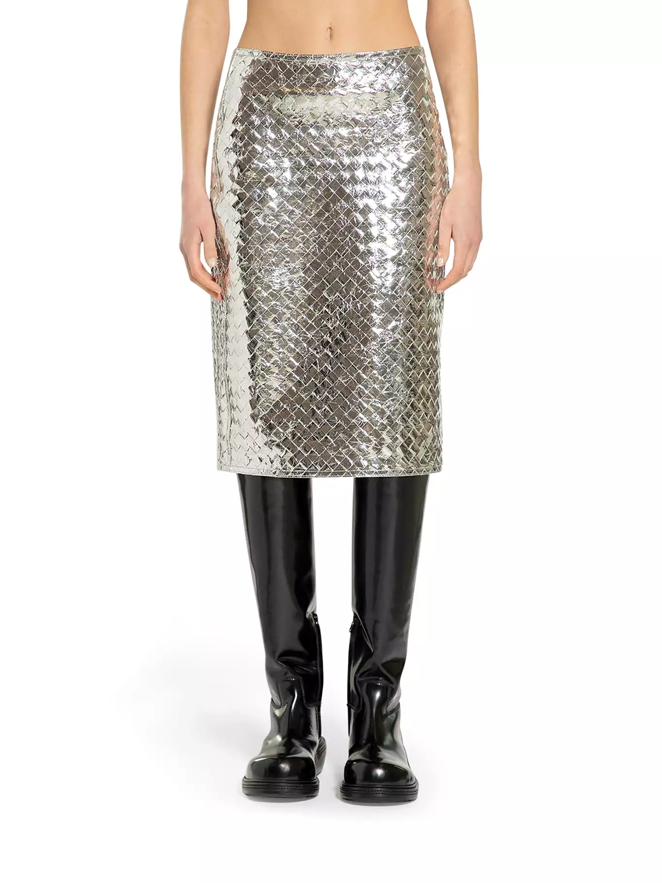 Bottega veneta women`s silver skirt