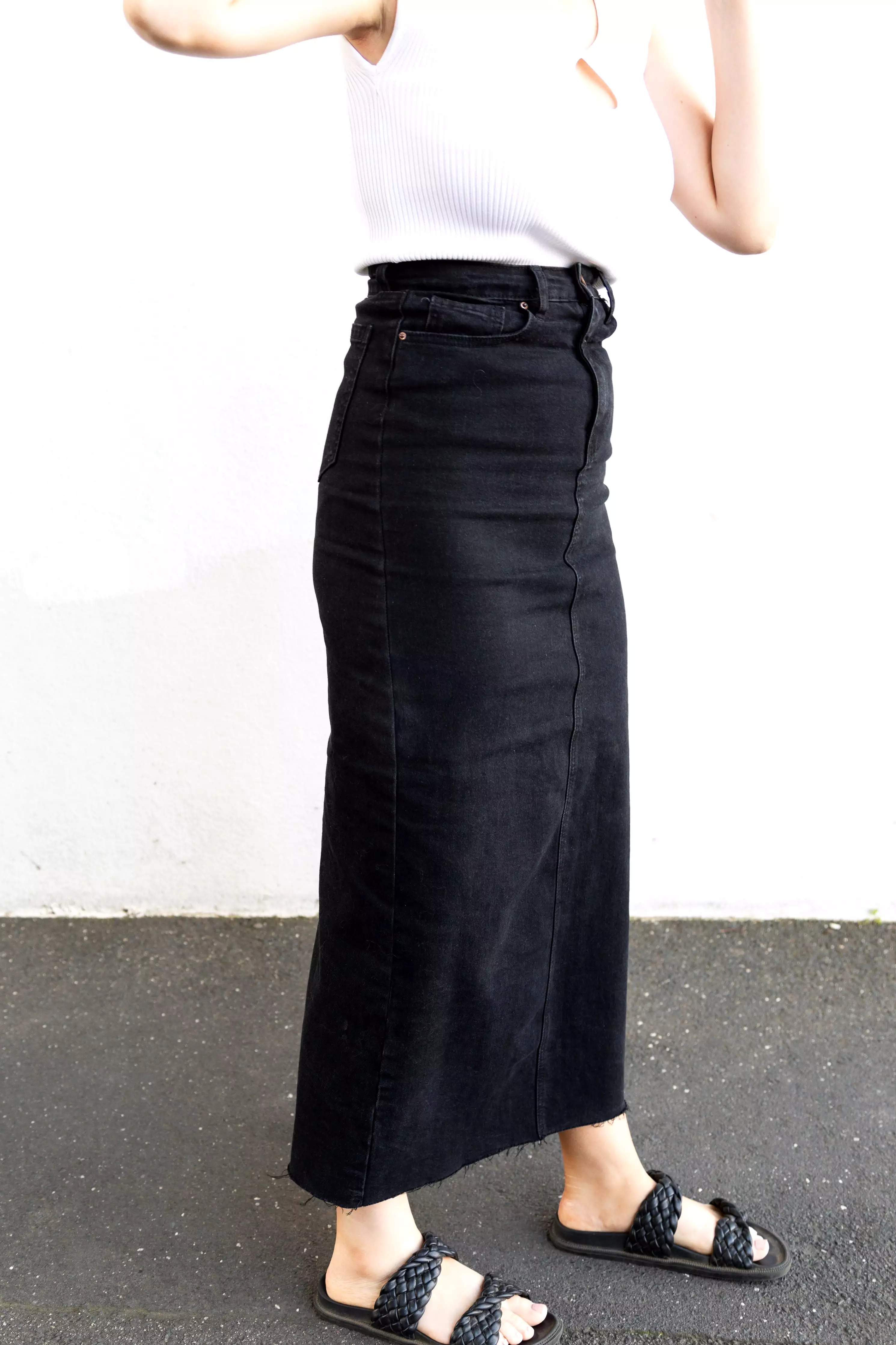 Bowie Denim Skirt (Black)