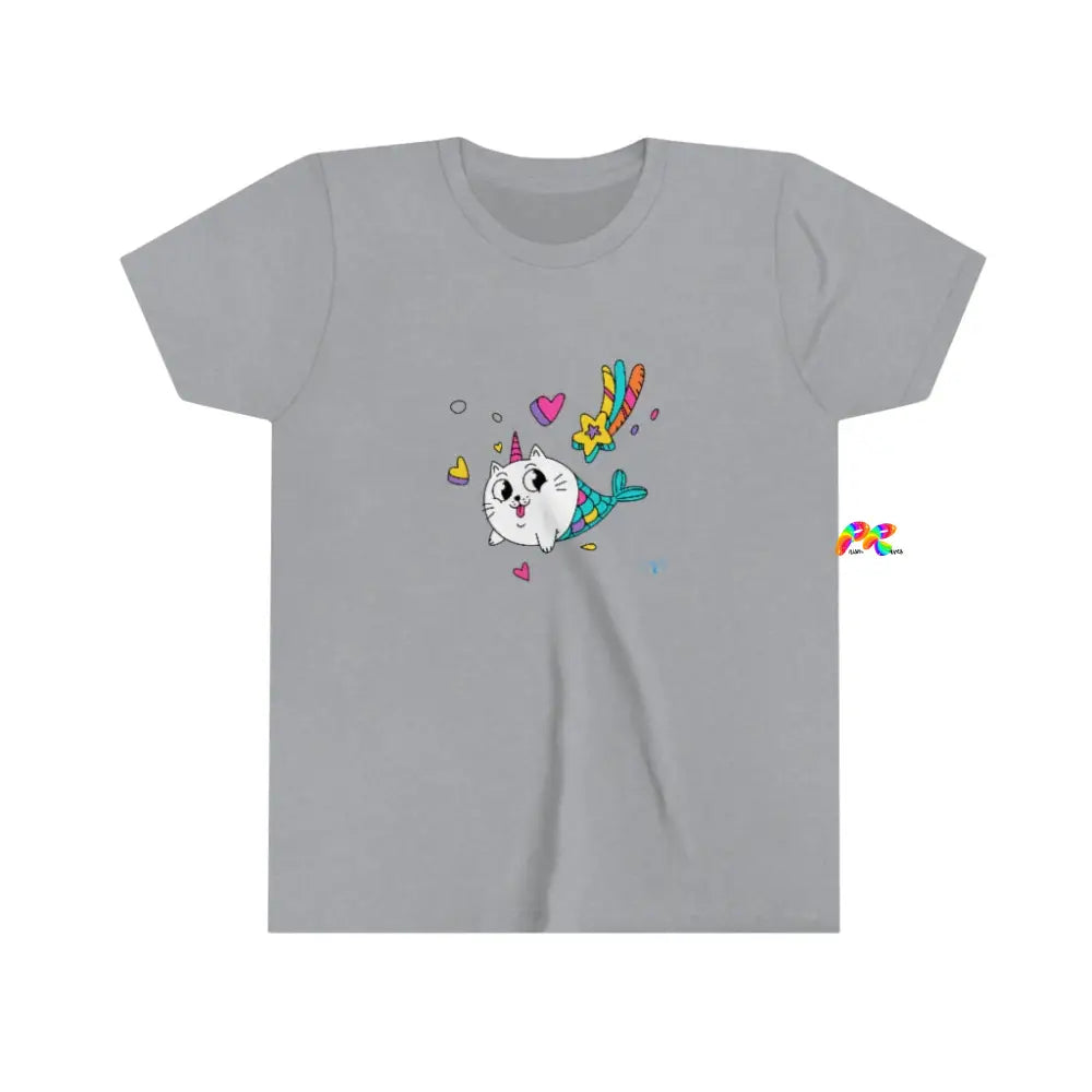 Cat Mermaid Youth Short Sleeve T-Shirt