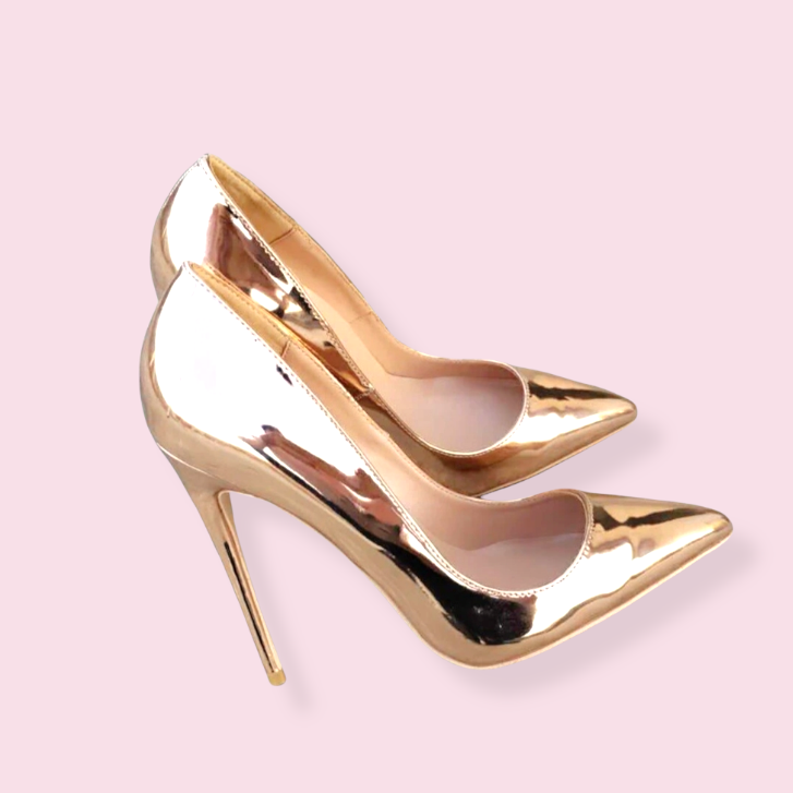 Champagne Gold Patent Leather Pumps