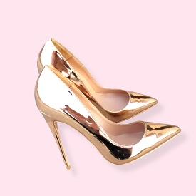 Champagne Gold Patent Leather Pumps