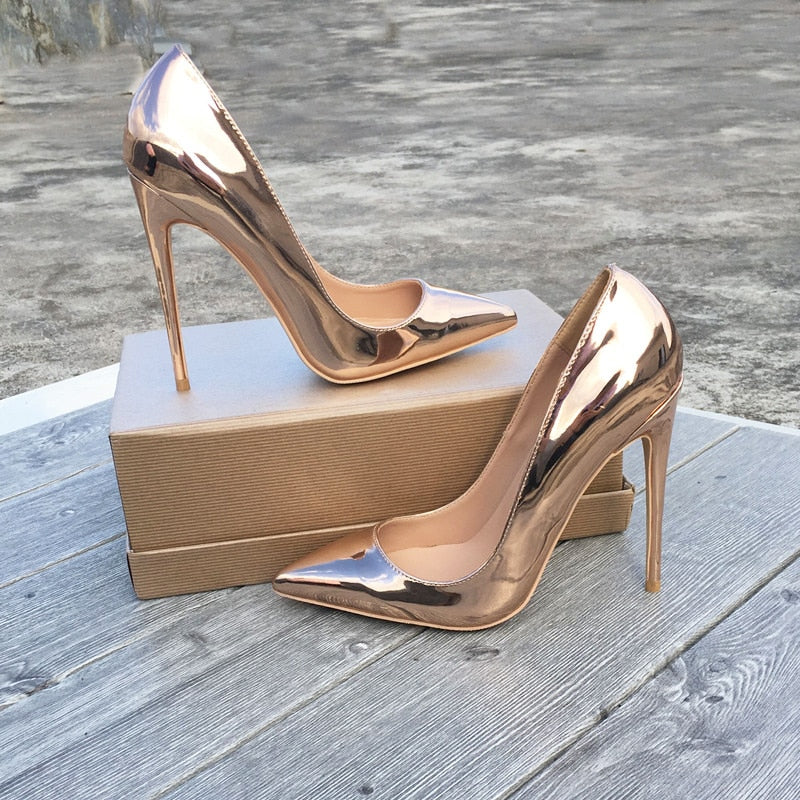 Champagne Gold Patent Leather Pumps