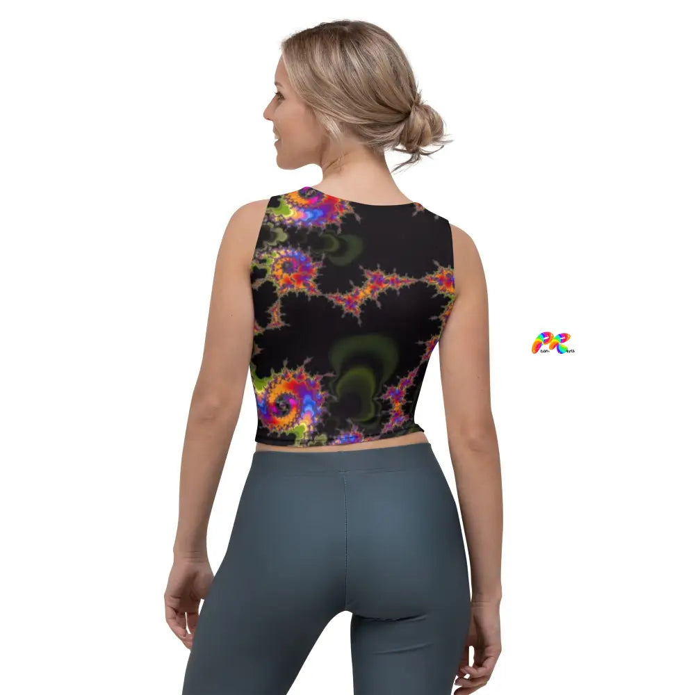 Colorful Fractal Sleeveless Crop Top