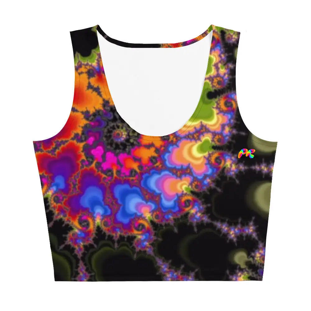 Colorful Fractal Sleeveless Crop Top