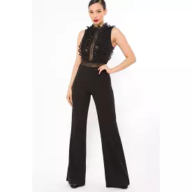 Crochet Lace Combined Bodice Jumpsuit