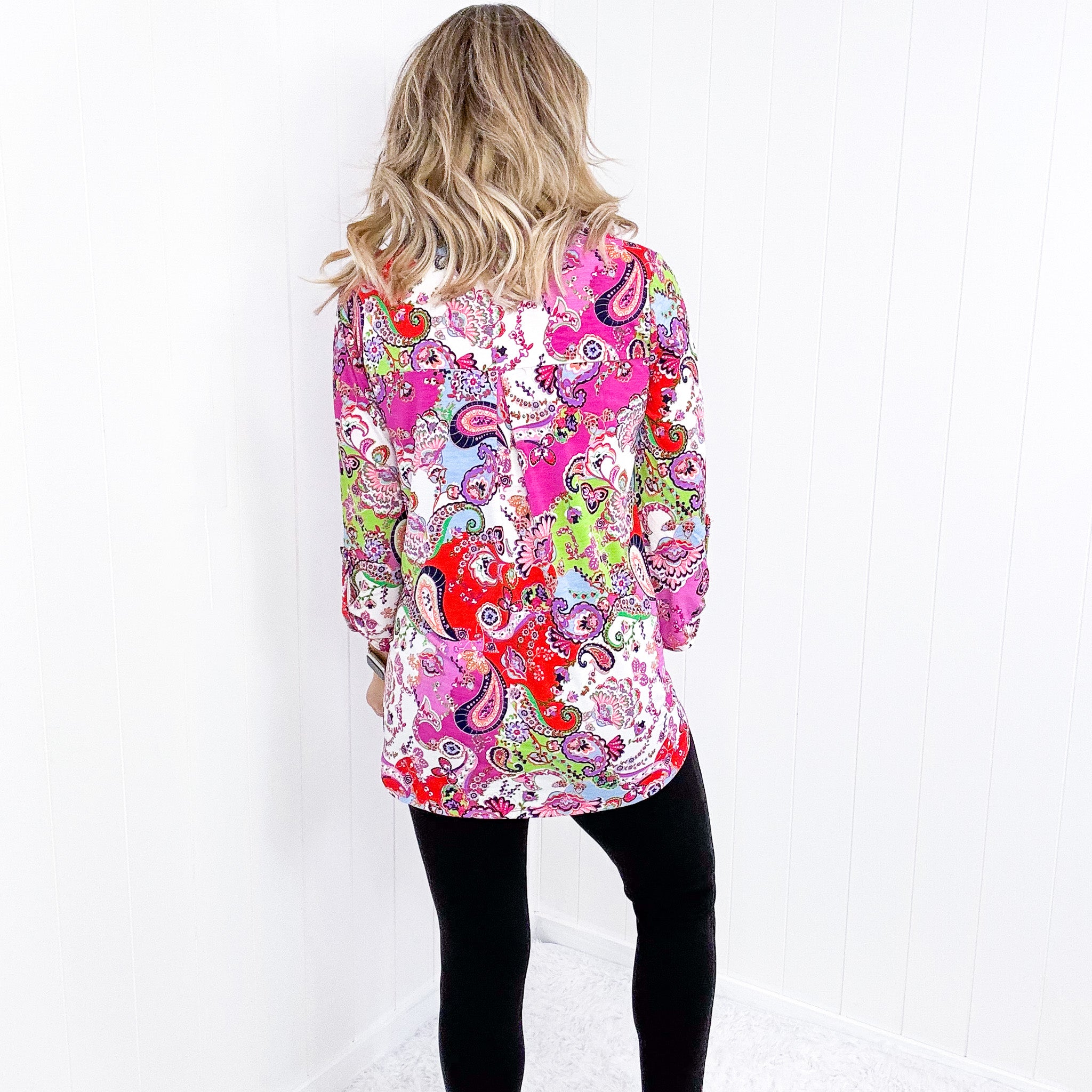 Dear Scarlett Paisley Mix Print Lizzy Top