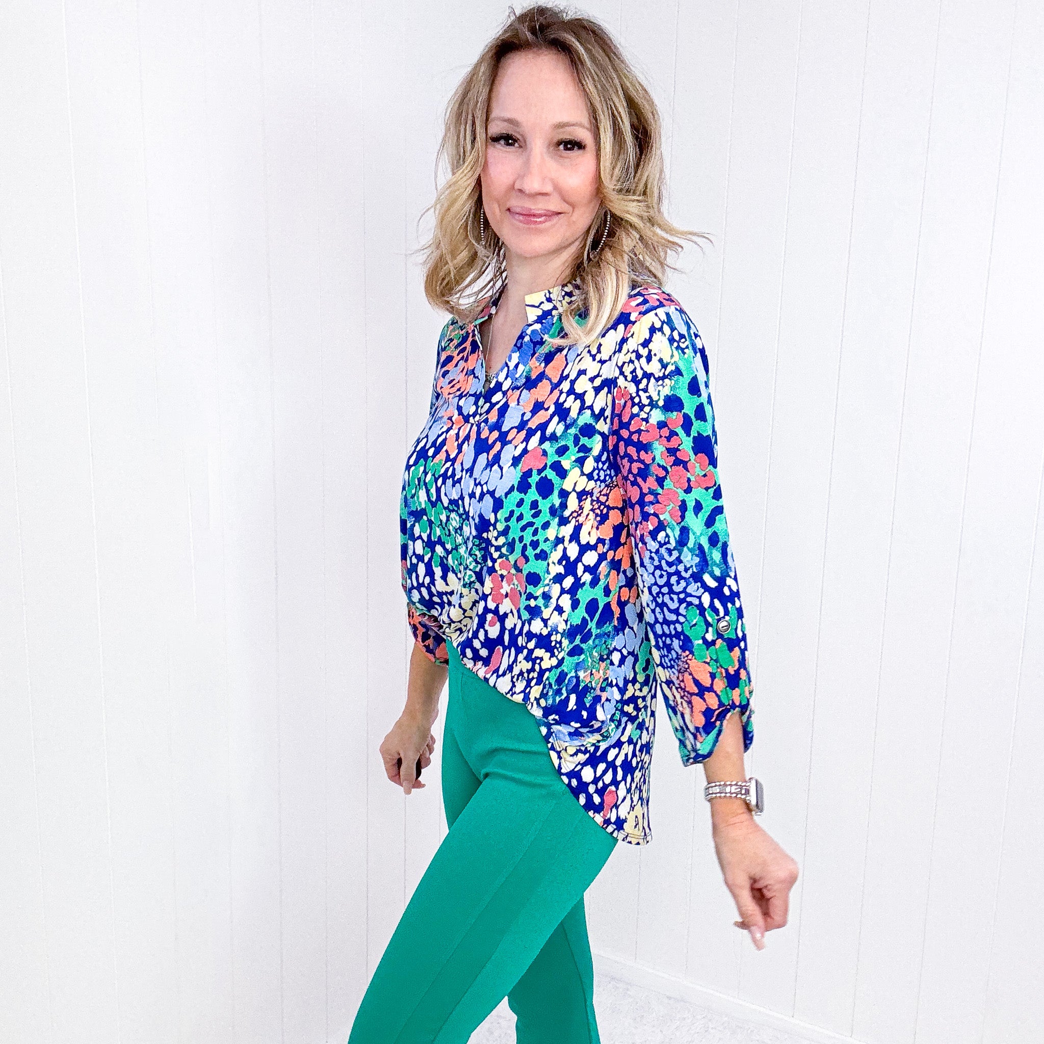 Dear Scarlett Royal Abstract Lizzy Top