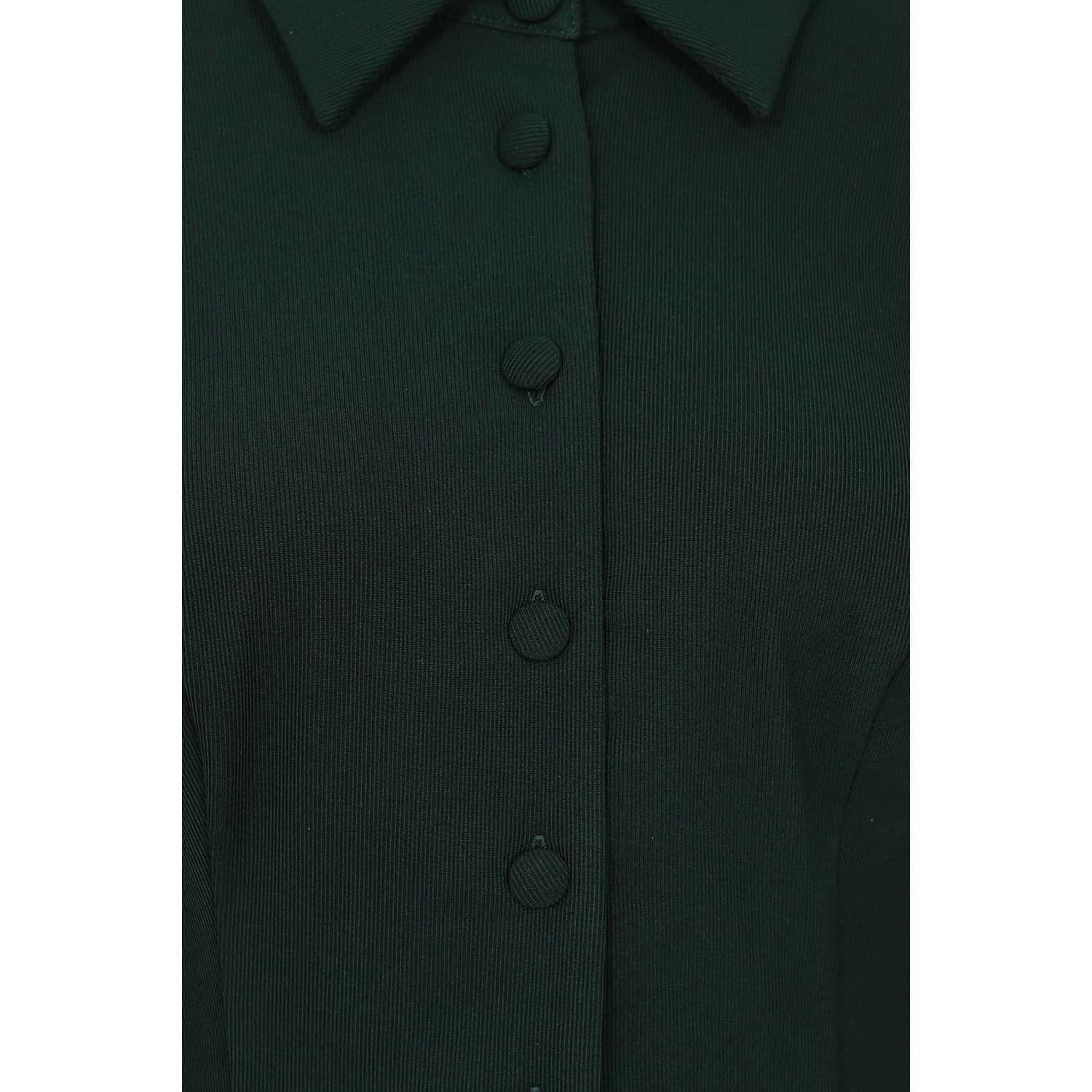 Deep Green Long Sleeve Shirt Top