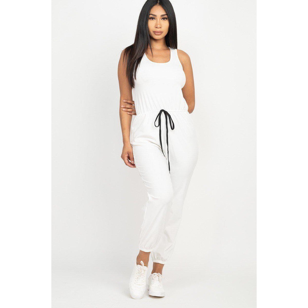 Elasticized Waist Jogger Jumpsuit