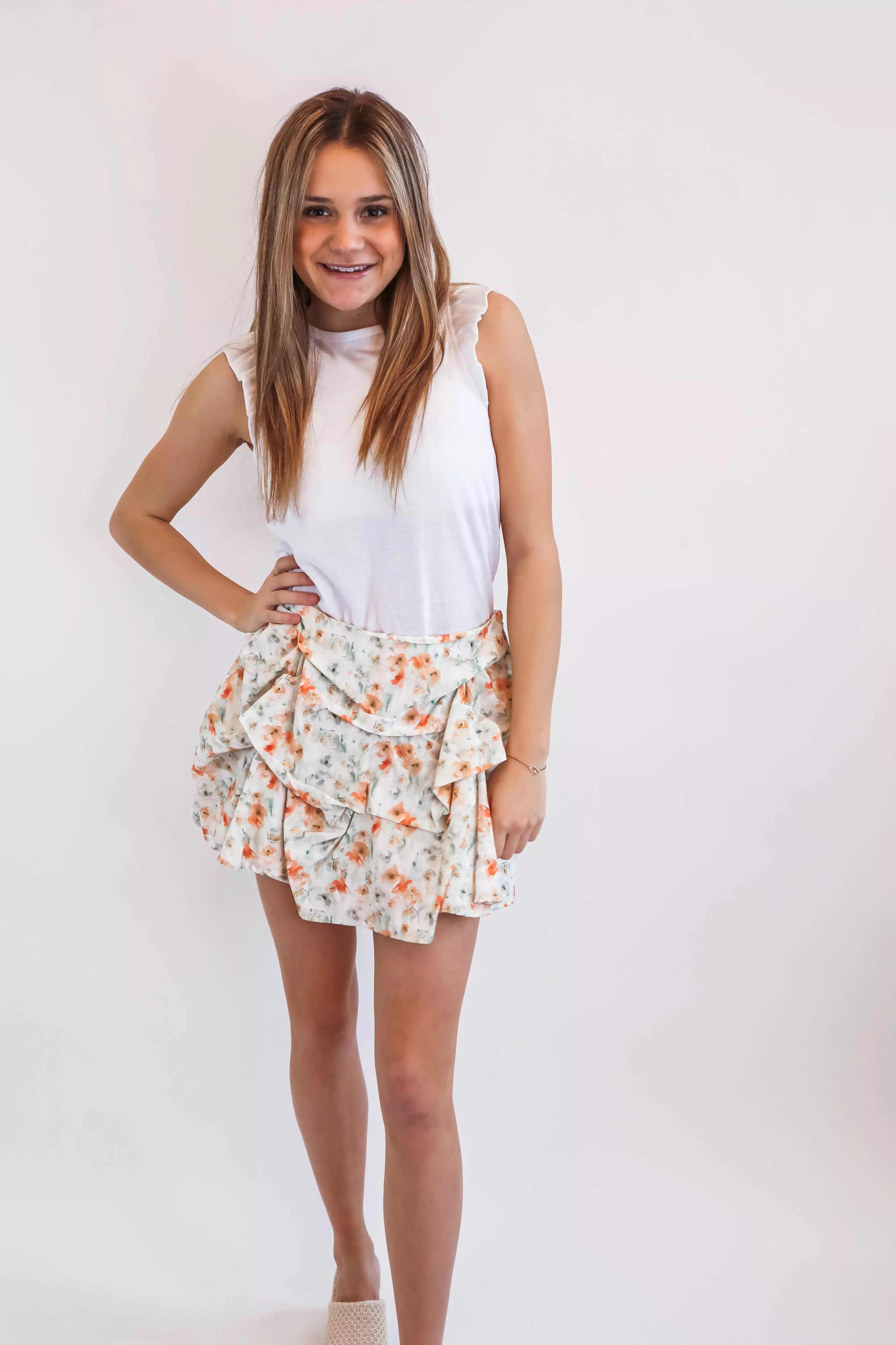 Finding Florals Skirt- Orange