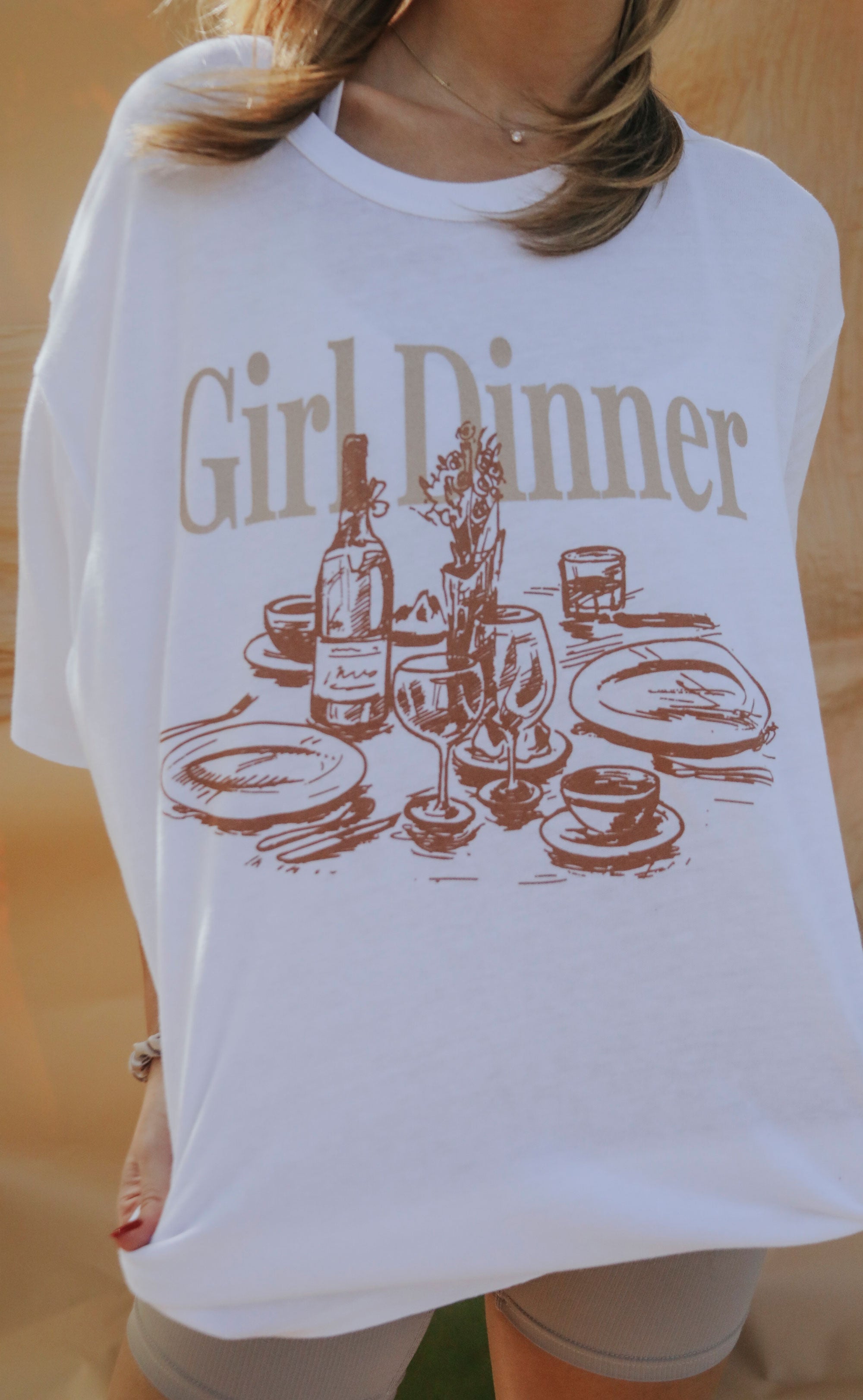 friday + saturday: girl dinner t shirt