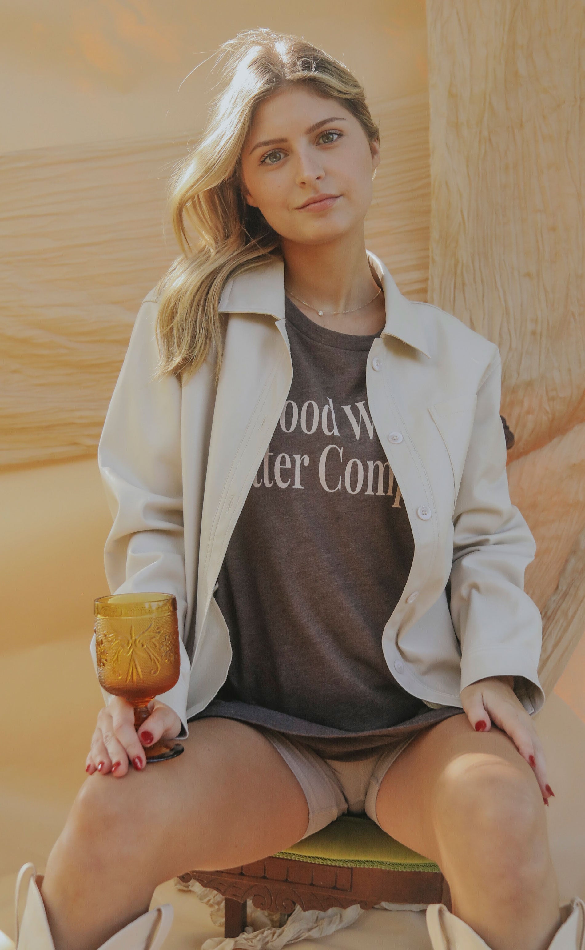 friday + saturday: good wine better company t shirt