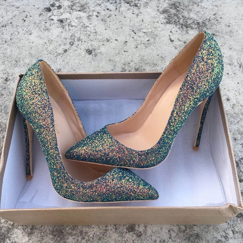 Green high heels Pumps Shoes