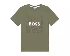 Hugo Boss Junior's J25N35 724 Cotton T-Shirt Green