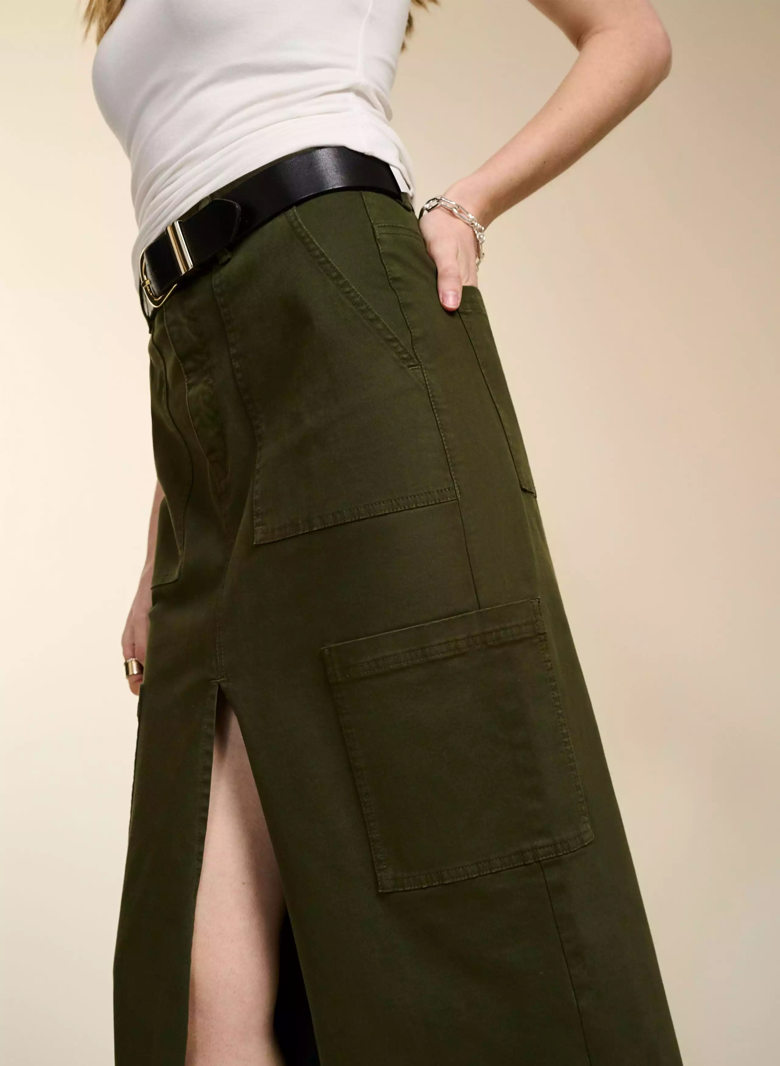 Irma Organic Cotton Skirt | Dark Olive