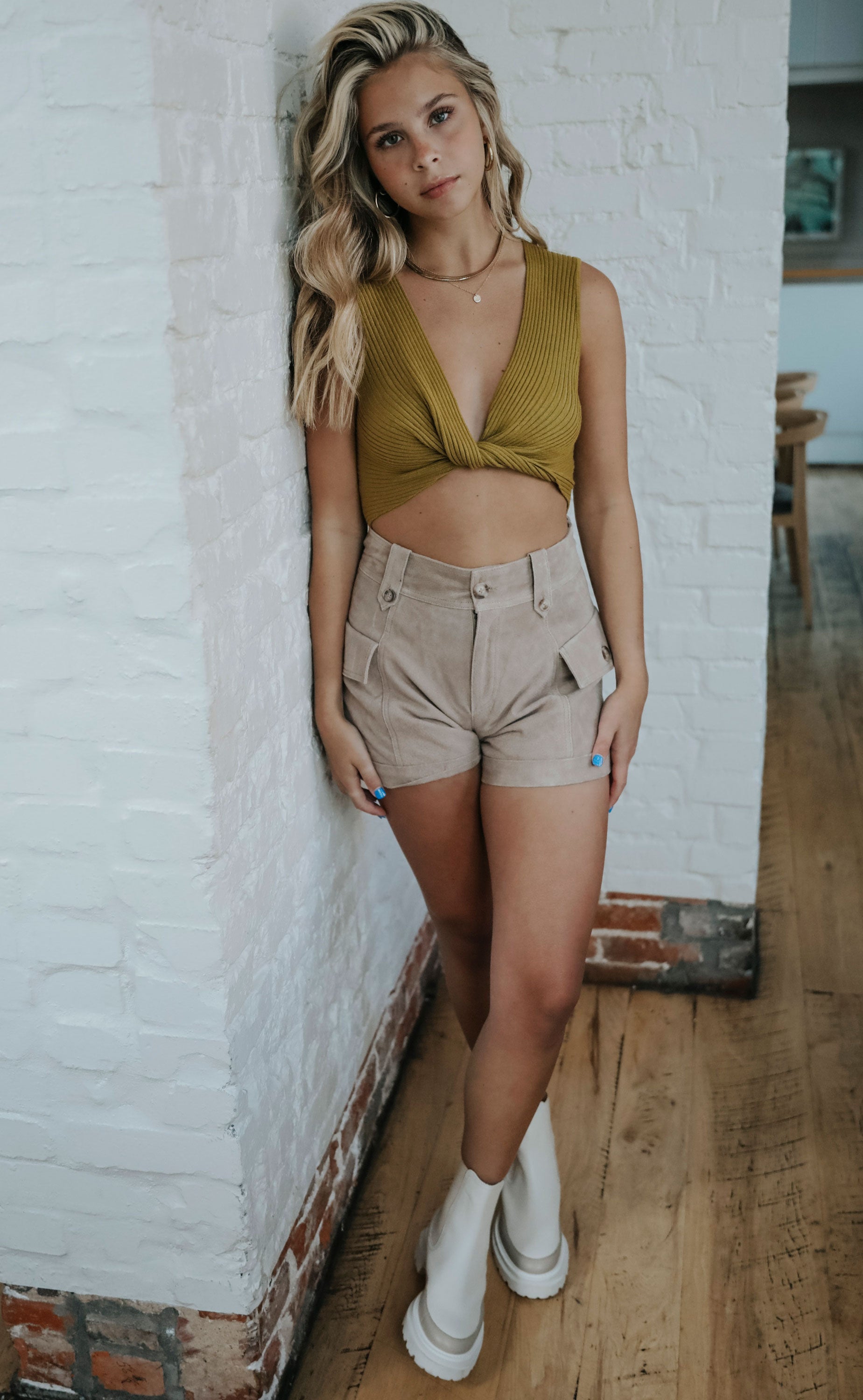 irreplaceable crop top - moss