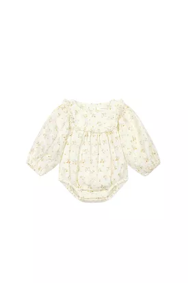 JAMIE KAY Organic Cotton Muslin Frances Playsuit - Nina Watercolour Floral