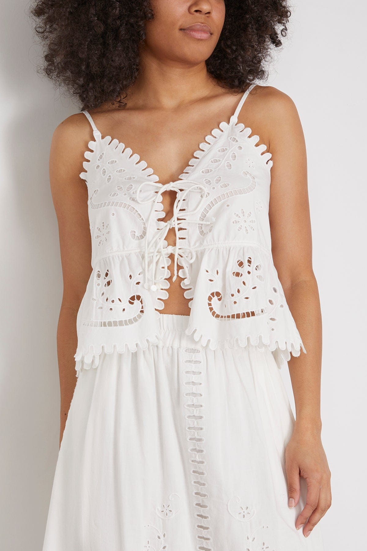 Liat Embroidery Cami Top in White