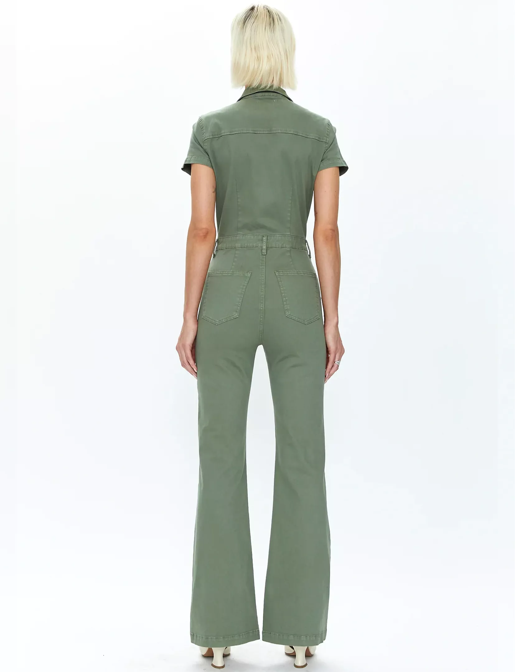 Martina Short Sleeve Flare Jumpsuit, Colonel