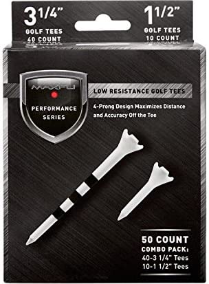 Maxfli Performance Series Low Resistance White Golf Tees - 50 pack