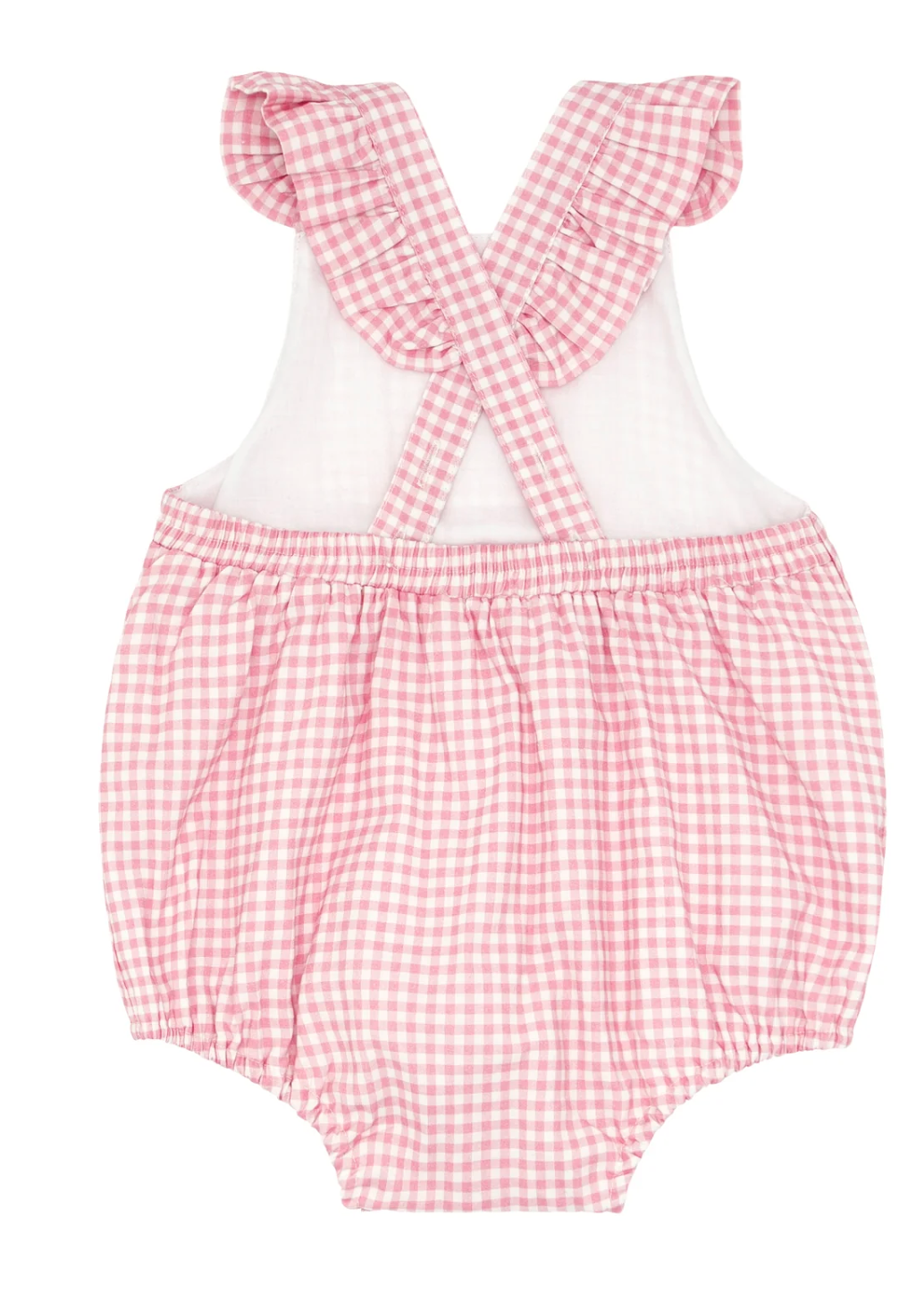 Minnow - Baby Guava Gingham Bubble Romper