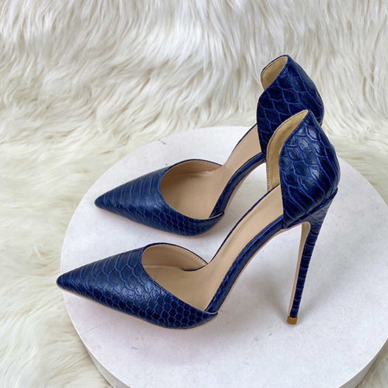 Navy Blue D' Orsay High Heels