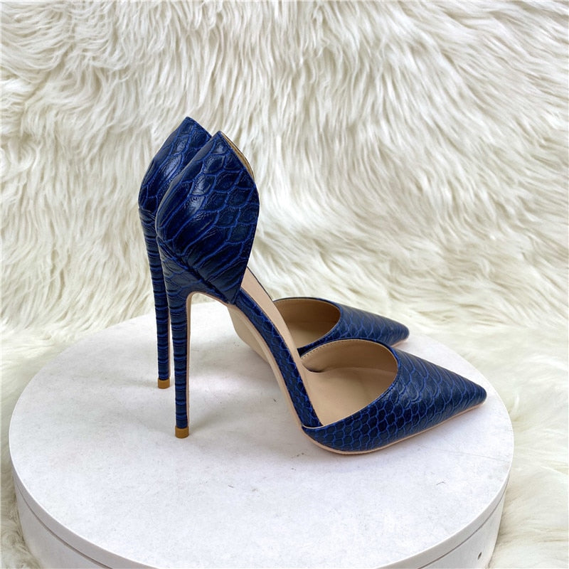 Navy Blue D' Orsay High Heels