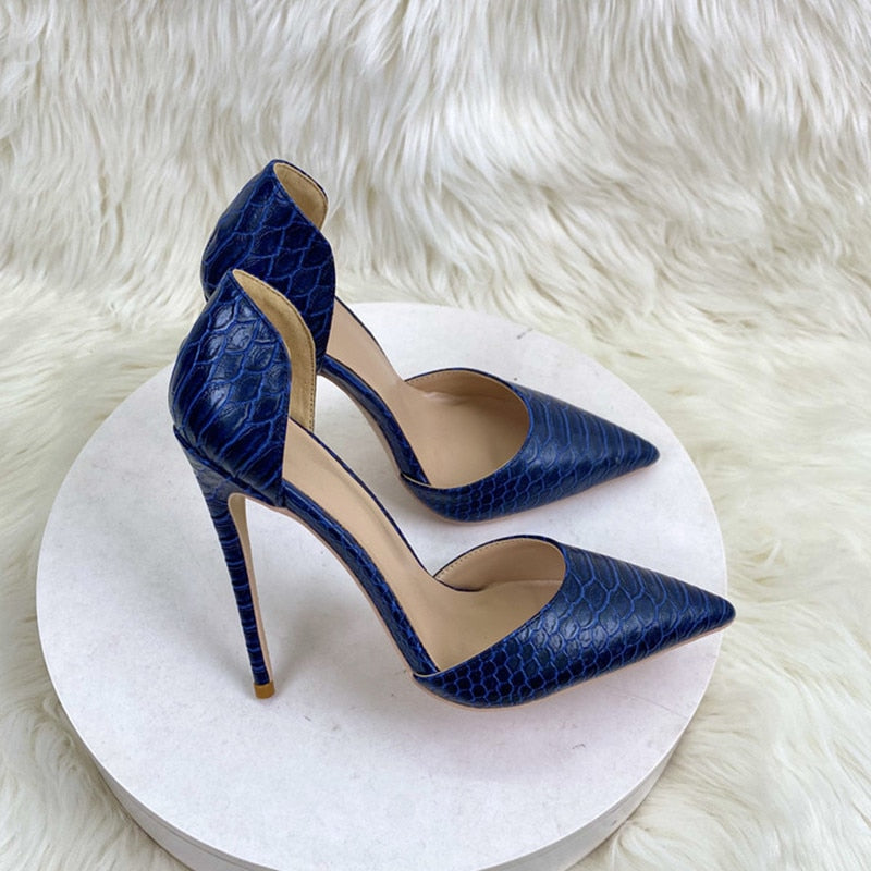 Navy Blue D' Orsay High Heels