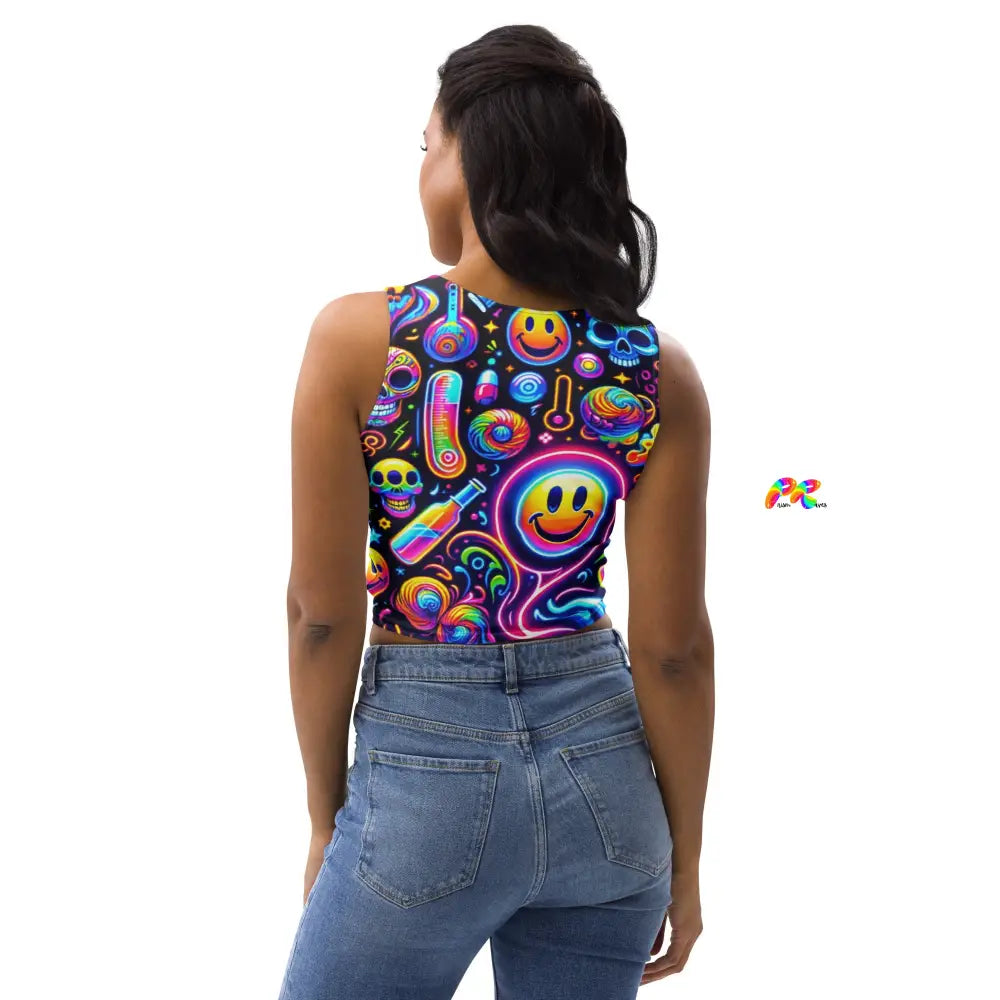 Neon Bliss Rave Crop Top