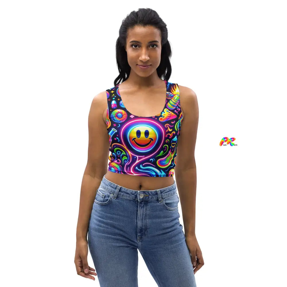 Neon Bliss Rave Crop Top