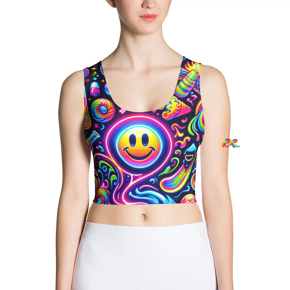 Neon Bliss Rave Crop Top