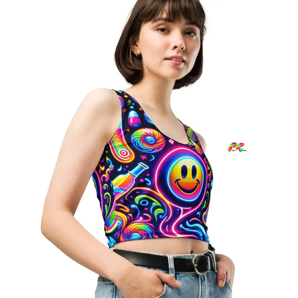 Neon Bliss Rave Crop Top