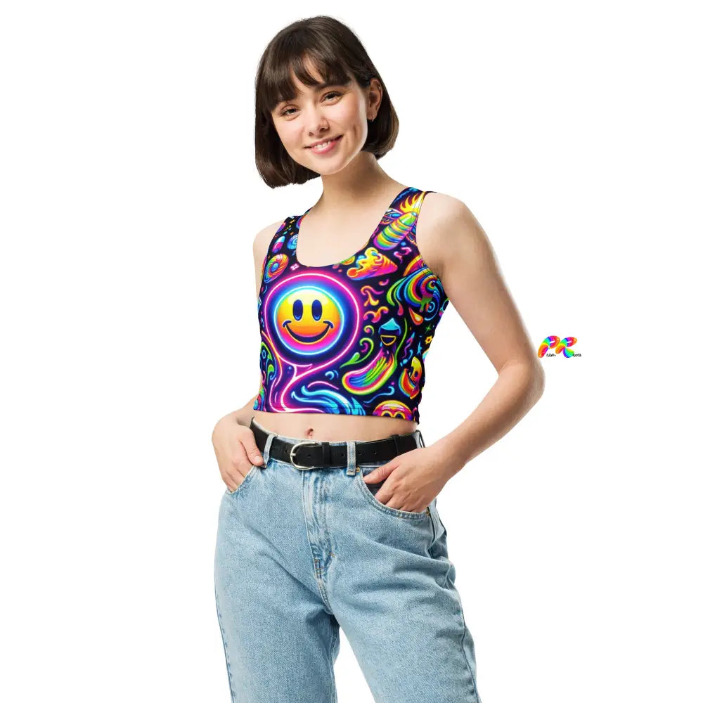 Neon Bliss Rave Crop Top