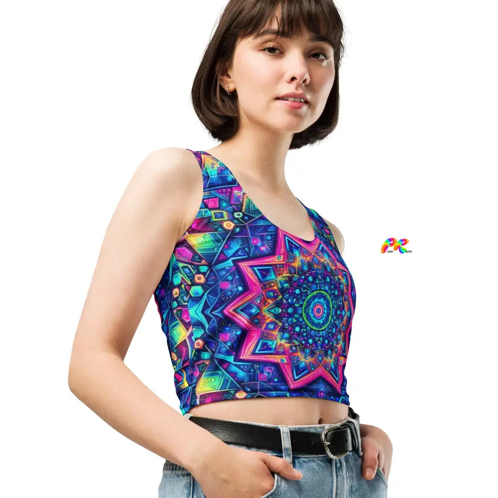 Neon Mandala Crop Top