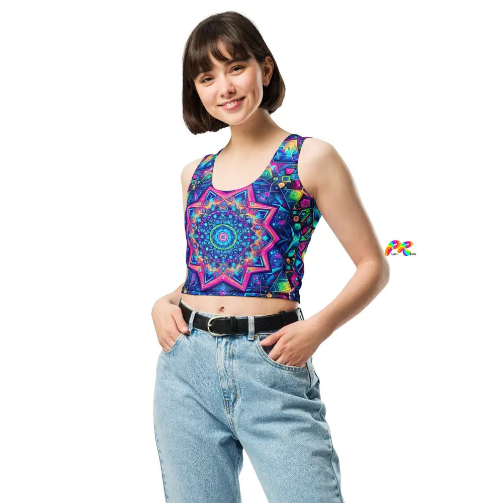 Neon Mandala Crop Top