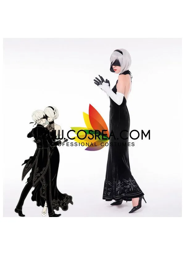 NieR Automata 2B Evening Dress Cosplay Costume