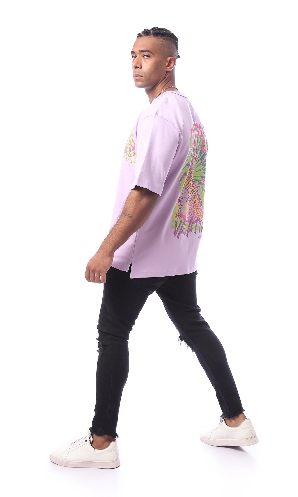 O163650 Summer Time Printed Light Purple Tee