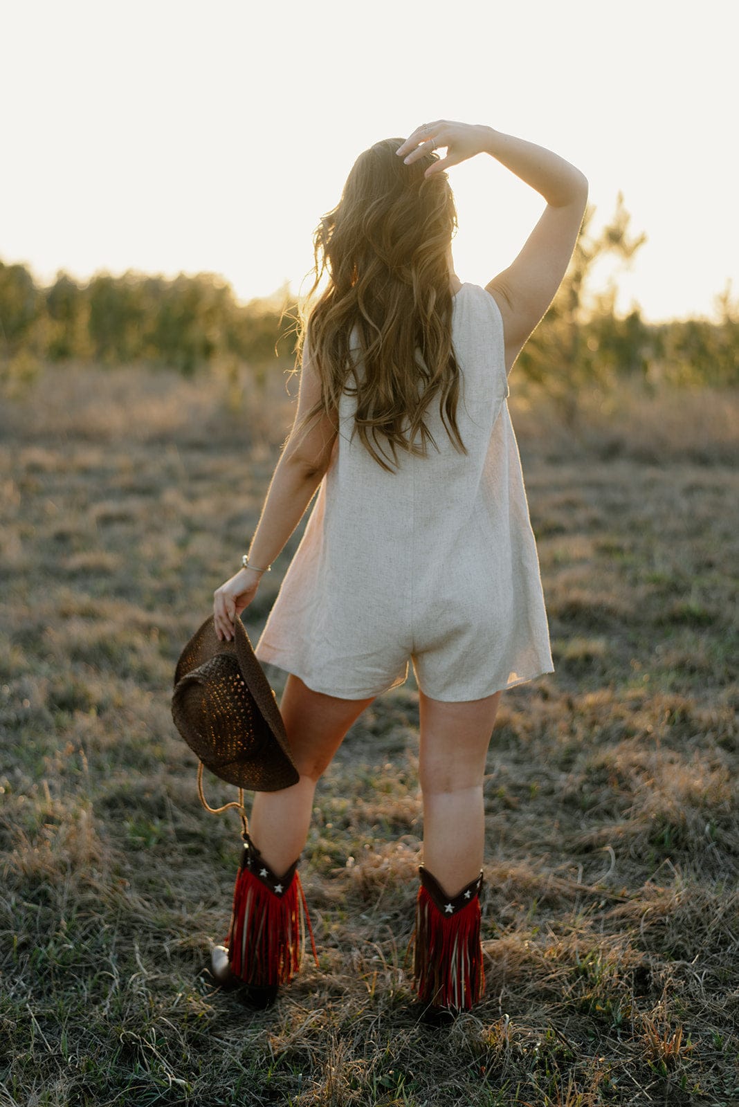 Oatmeal Linen Button Up Romper