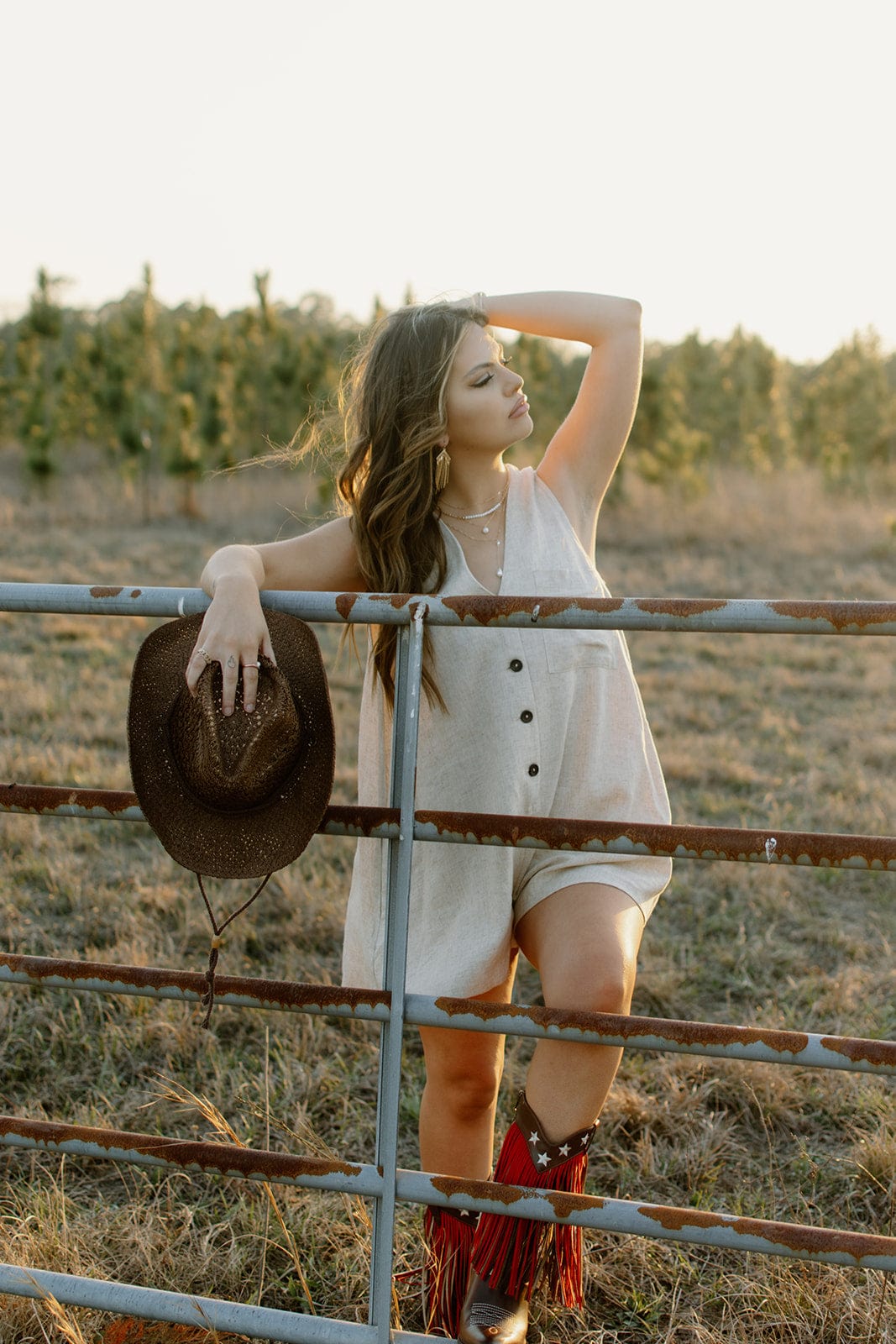 Oatmeal Linen Button Up Romper