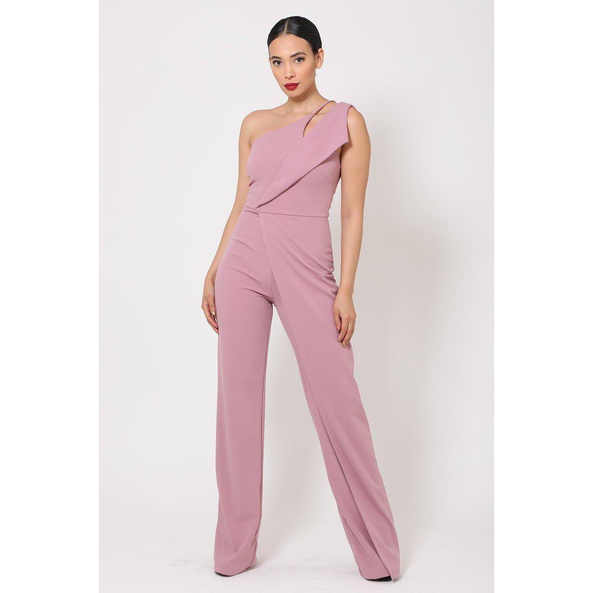 One Shoulder Jumpsuit W/ Small Opening