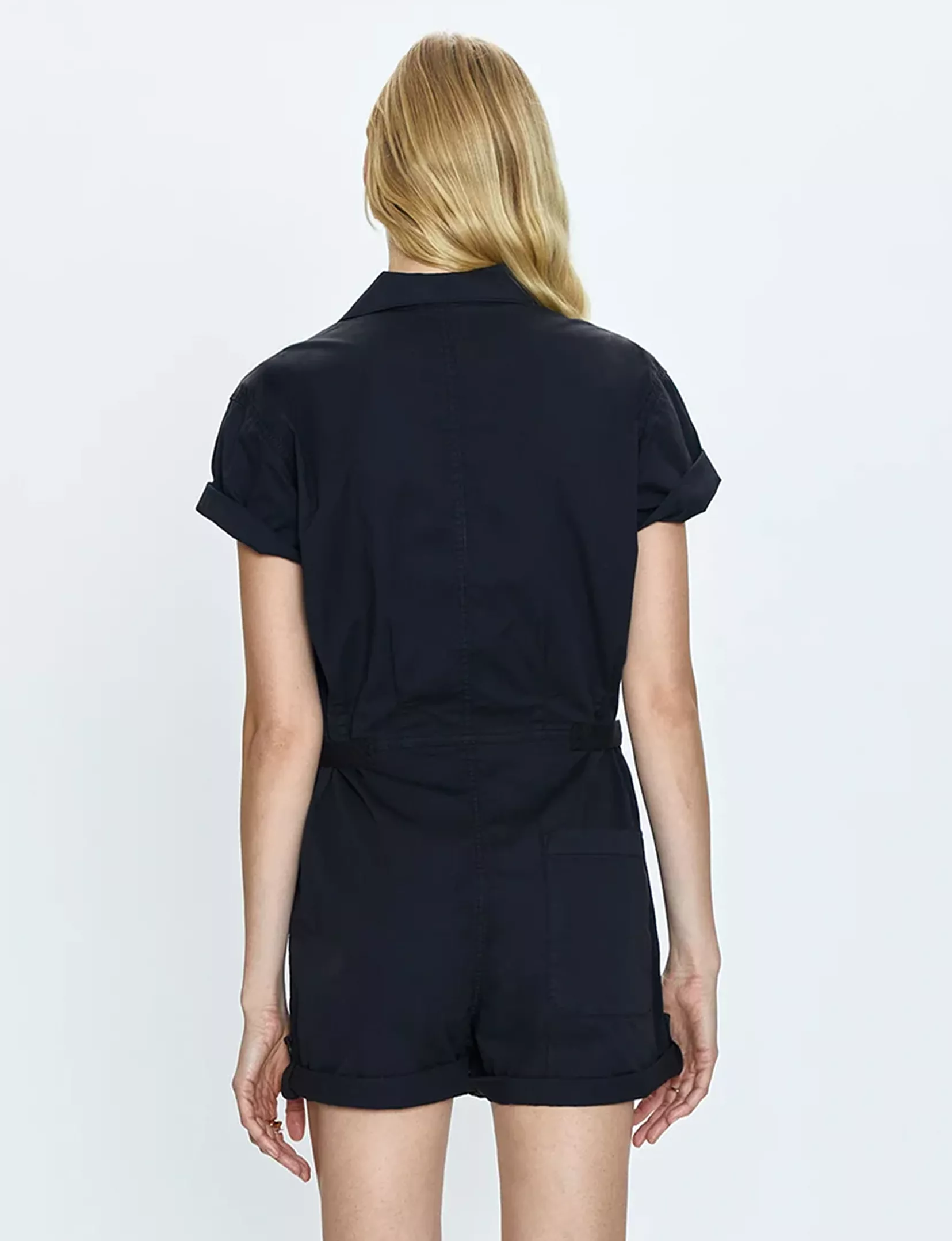 Parker Short Sleeve Romper, Fade To Black