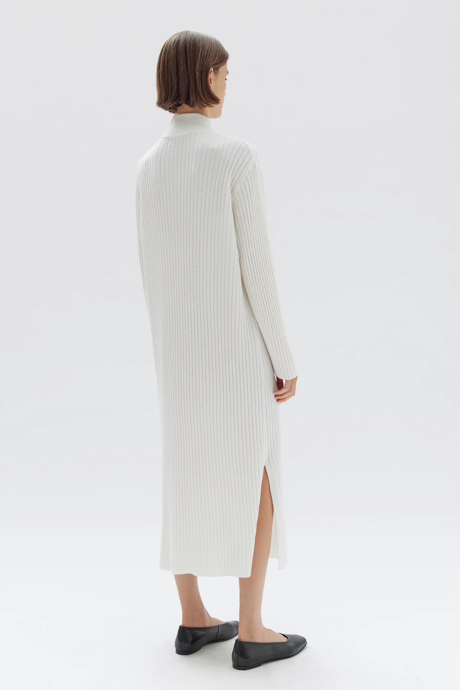 Pearl Roll Neck Knit Dress