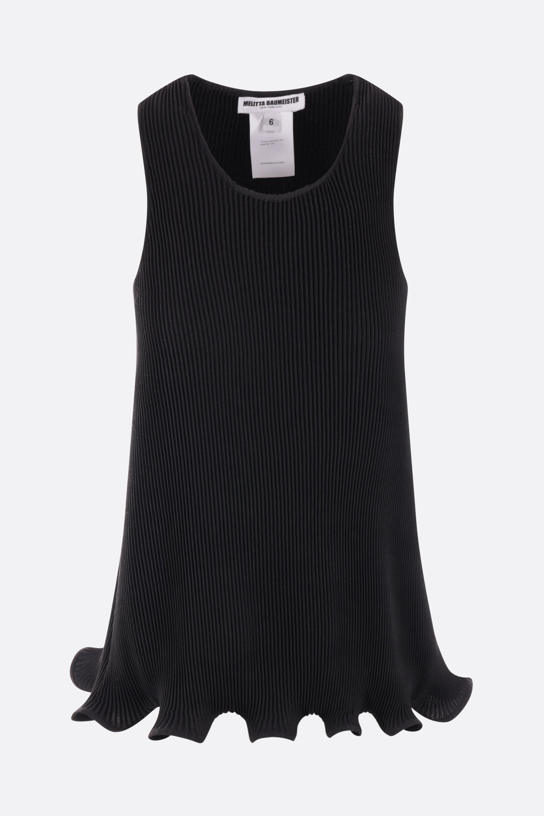 pleated technical poplin sleeveless top